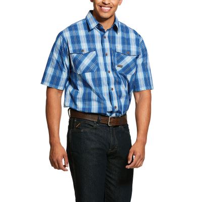 Ariat Work: Rebar Made Tough DuraStretch Camisa Hombre - Azul Marino (NLIDT0194)